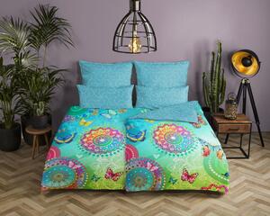 Plava pamučna posteljina za krevet za jednu osobu 140x200 cm Mystic – HIP