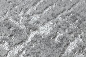 Tepih MEFE moderna 8722 Linije berba gumiran - Strukturne, dvije razine flora Siva / Bijela