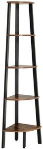 Kutni regal TAYLOR s 5 polica 159x34 cm, rustikalno smeđi