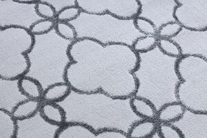 Tepih MEFE moderna 8504 Djetelina, cvijeće - Strukturne, dvije razine flora tamno sivi