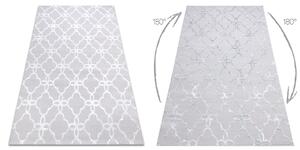 Tepih MEFE moderna 8504 Djetelina, cvijeće - Strukturne, dvije razine flora Siva / Bijela