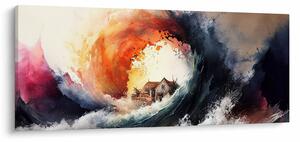 Slika - U vrtlogu poplave, akvarel (120x50 cm)