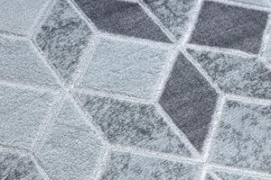 Tepih MEFE moderna B400 Kocka, geometrijski 3D - Strukturne, dvije razine flora Siva