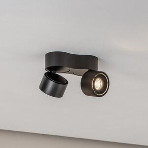 Arcchio LED stropni reflektor Rotari, 1240lm, 2 žarulje, crna, prigušiva, Crno, Dnevni boravak/blagovaonica, Aluminij