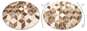 Tepih MEFE moderna Krug B400 Kocka, geometrijski 3D - Strukturne, dvije razine flora tamno bež