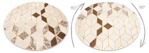 Tepih MEFE moderna Krug B400 Kocka, geometrijski 3D - Strukturne, dvije razine flora krem / bež