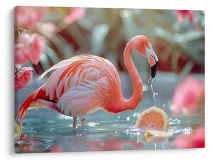 Slika - Flamingo u ribnjaku (70x50 cm)