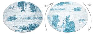 Tepih MEFE moderna Krug 8731 Rozeta berba gumiran - Strukturne, dvije razine flora krem / plava
