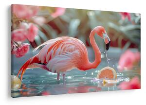 Slika - Flamingo u ribnjaku (90x60 cm)