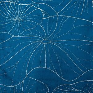 Plavi baršunasti središnji stolnjak s cvjetnim uzorkom Širina: 35 cm | Duljina: 180 cm