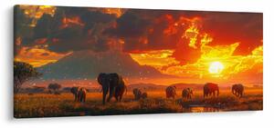 Slika - Krdo slonova (120x50 cm)