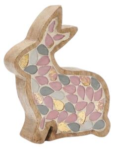 Drveni uskršnji zec MOSAIC BUN 15 cm, šareni
