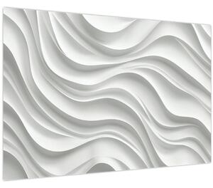 Slika - 3D bijeli valovi (90x60 cm)