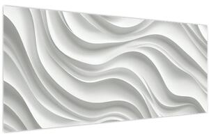 Slika - 3D bijeli valovi (120x50 cm)
