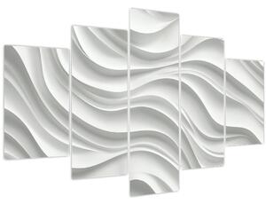 Slika - 3D bijeli valovi (150x105 cm)