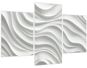 Slika - 3D bijeli valovi (90x60 cm)