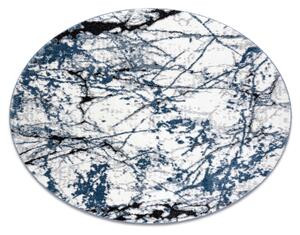 Tepih moderna COZY 8871 Krug, Marble, Mramor - Strukturiran, dvije razine flora plava