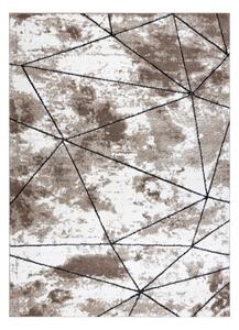 Tepih moderna COZY Polygons, geometrijski, trokuti - Strukturne, dvije razine flora smeđa