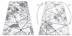 Tepih moderna COZY Polygons, geometrijski, trokuti - Strukturne, dvije razine flora Siva