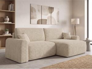 Razvlačna obostrana kutna garnitura NORDEN TILIA 250x140 cm, krem