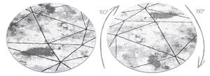 Tepih moderna COZY Polygons Krug geometrijski, trokuti - Strukturne, dvije razine flora Siva