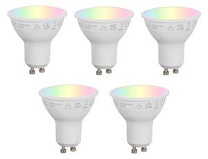Set od 5 pametnih GU10 50mm prigušivih LED žarulja Opal RGBW 4.7W 400 lm 2700-6500K Zigbee