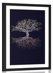 Plakat s paspartuom tajanstveno drvo života