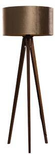 Podna lampa na tronošcu od orahovog drva s brončanom plišanom nijansom 50 cm - Tripod Classic