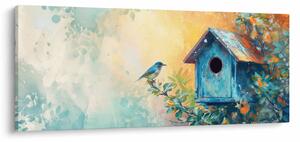 Slika - Kućica za ptice, akvarel (120x50 cm)