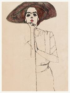 Reprodukcija Brunette Woman, Egon Schiele