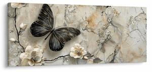 Slika - Mramorna pozadina s leptirima (120x50 cm)