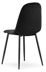 Crna stolica od baršuna ASTI s crnim nogama