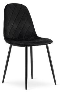 Crna stolica od baršuna ASTI s crnim nogama