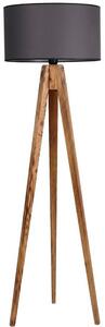 Crna/u prirodnoj boji stojeća svjetiljka s tekstilnim sjenilom (visina 153 cm) Tripod – Opviq lights
