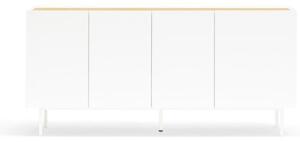 Bijela/u prirodnoj boji niska komoda u dekoru hrasta 165x78 cm Arista – Teulat