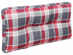 VidaXL Jastuk za palete crveni karirani 80 x 40 x 12 cm od tkanine