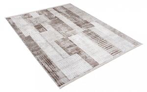 Dizajnerski vintage tepih s geometrijskim uzorcima u smeđim nijansama Širina: 160 cm | Duljina: 230 cm