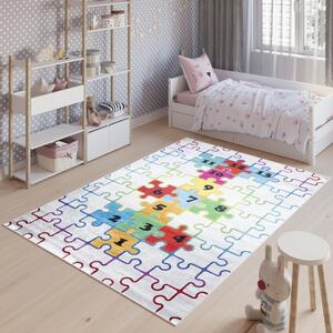 Dječji tepih sa šarenim puzzle motivom Širina: 140 cm | Duljina: 200 cm