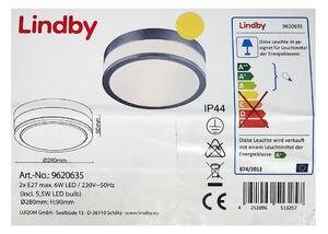 Lindby - Stropna svjetiljka za kupaonicu FLAVI 2xE27/15W/230V IP44 sjajni krom