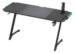 Gaming stol SNAKE s LED RGB pozadinskim osvjetljenjem 156x60 cm crna