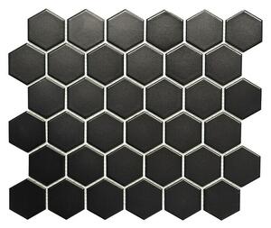 Mozaik pločica Hexagon Uni HX 095 (32,5 x 28,1 cm, Crne boje, Mat)