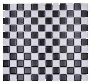 Mozaik pločica Quadrat Mix BM 148 (32,6 x 30 cm, Crno-bijele boje, Mat)