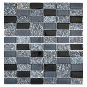 Mozaik pločica Crystal Mix XCM MS816 (32,2 x 31 cm, Crno-sive boje, Sjaj)