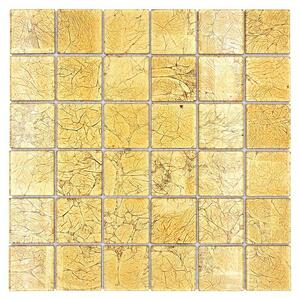 Mozaik pločica Quadrat Crystal Uni CM 4GO20 (30 x 30 cm, Zlatne boje, Sjaj)