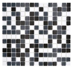Mozaik pločica Quadrat Mix (32,7 x 30,5 cm, Crna-siva-bijela, Mat)