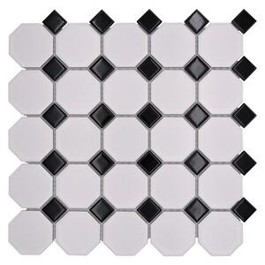 Mozaik pločica Octagon Octa G468 (29,5 x 29,5 cm, Bijelo-crno, Mat)