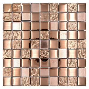 Mozaik pločica Quadrat Crystal XCM 32BR1 (30 x 30 cm, Bronca, Sjaj)