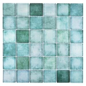 Mozaik pločica Quadrat Crystal SKY 789 (31,6 x 31,6 cm, Zelene boje, Sjaj)