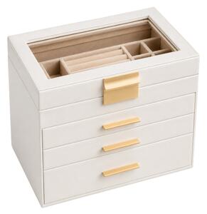 Kutija za nakit ELEGANT CASE 25,1x21,5x15,3 cm od eko kože, bež boje