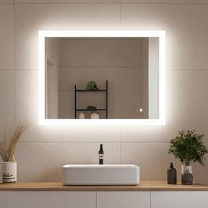 Pravokutno ogledalo za kupatilo s LED osvjetljenjem 80x60 cm s Dual color, Dodirni prekidač